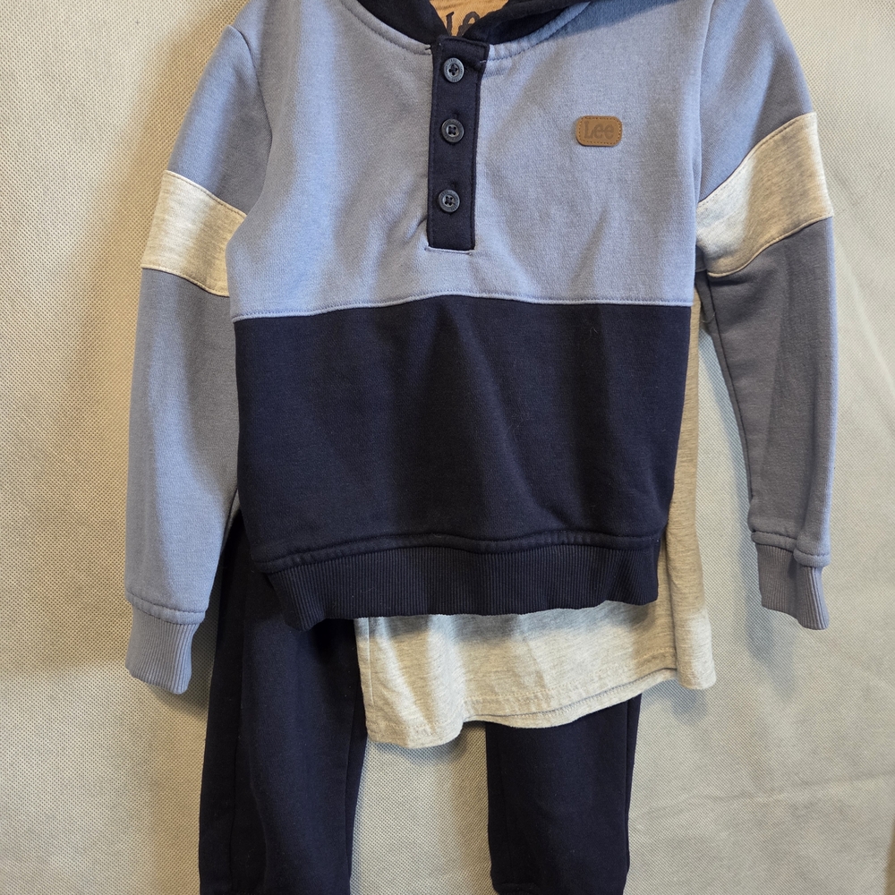 Lee Blue and Cream Hoodie and Pants Set